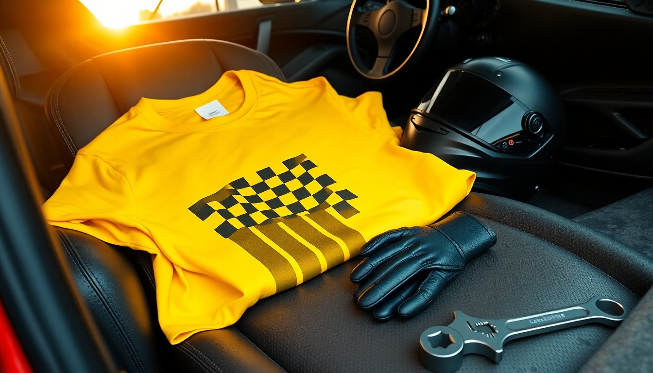 AMG GTR yellow tee for car enthusiasts — Gildan 5000 comfort