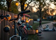Family glow ride on Mapleton Parkway Trail for Pioneer Days
