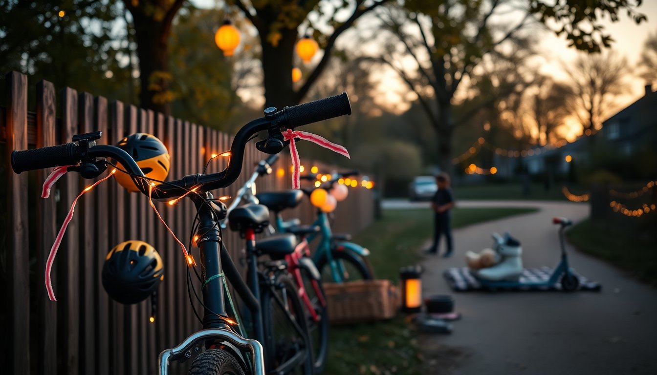 Family glow ride on Mapleton Parkway Trail for Pioneer Days